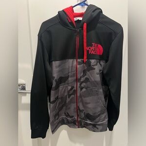 The North Face black and grey camouflage hoodie - Mens M